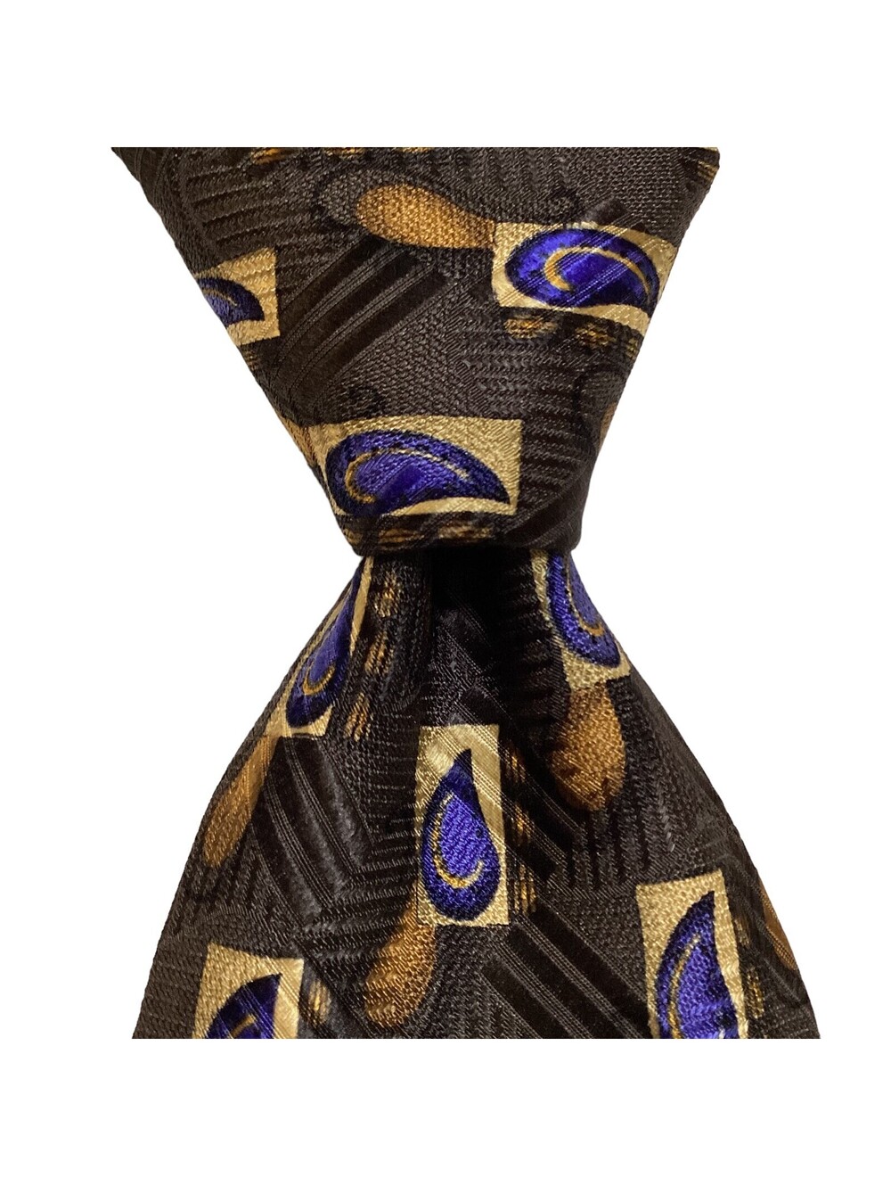 Robert Talbott Best of Class Mens Silk Necktie Designer Geometric Brown/Blue EUC